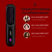 Wireless Hair Straightener Brush - Fast Heating Portable Curler