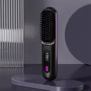 Wireless Hair Straightener Brush - Fast Heating Portable Curler