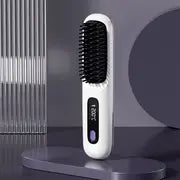 Wireless Hair Straightener Brush - Fast Heating Portable Curler