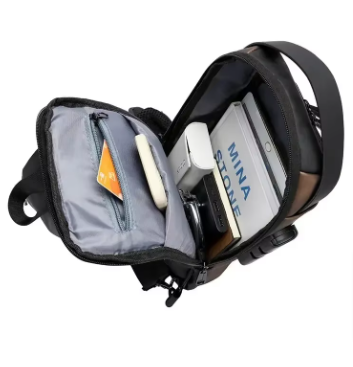 1pc Multi-functional Trendy Sling Bag With Password Lock