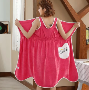 Dry Wearable Bath Towel With Pocket